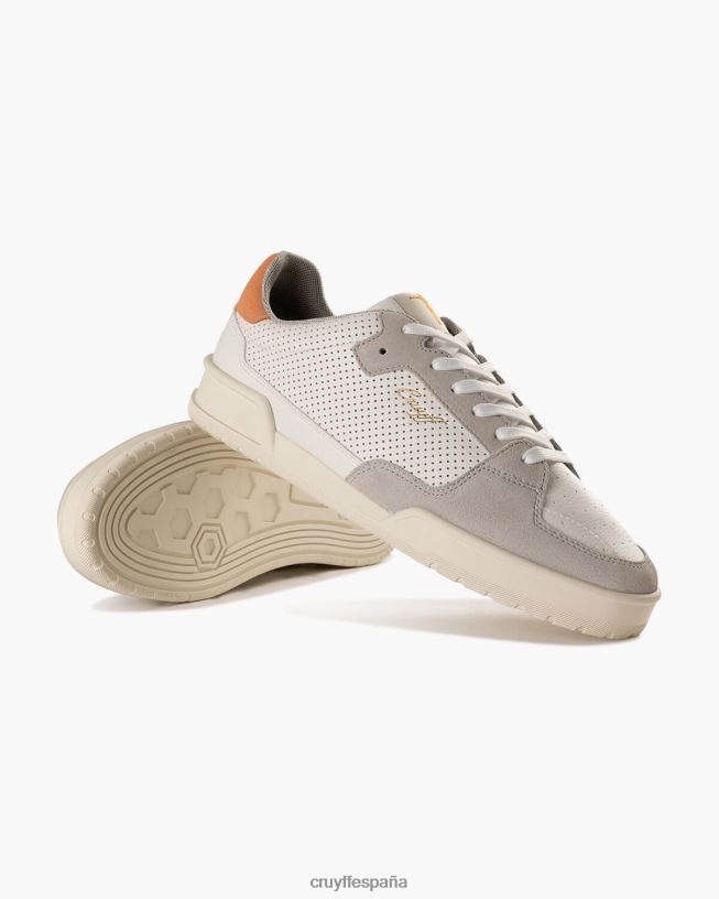 Copa gemela heredada Cruyff hombres blanco/naranja D6DNB154 zapatillas