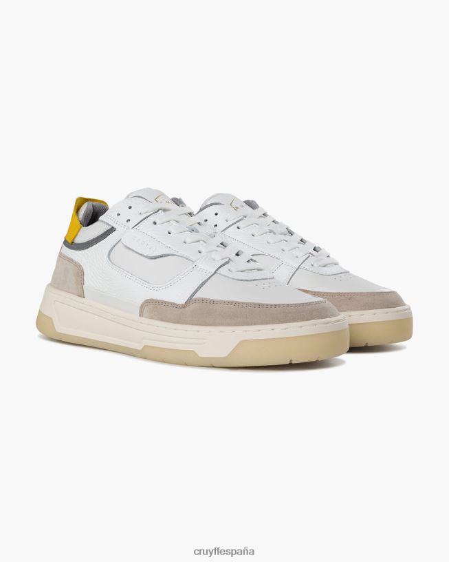 Nemes medio Cruyff hombres blanco amarillo D6DNB283 zapatillas