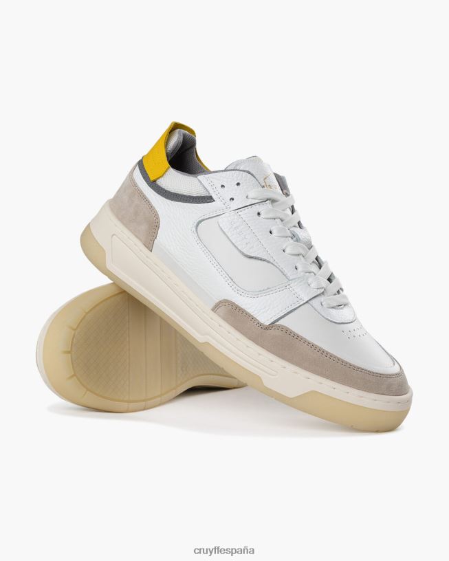 Nemes medio Cruyff hombres blanco amarillo D6DNB283 zapatillas