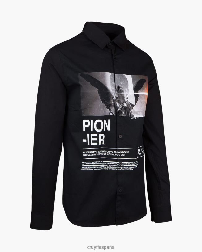 camisa con estampado de siva Cruyff hombres negro D6DNB888 camisa