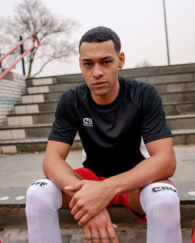 camisa de giro tecnológico Cruyff hombres blanco negro D6DNB686 camiseta