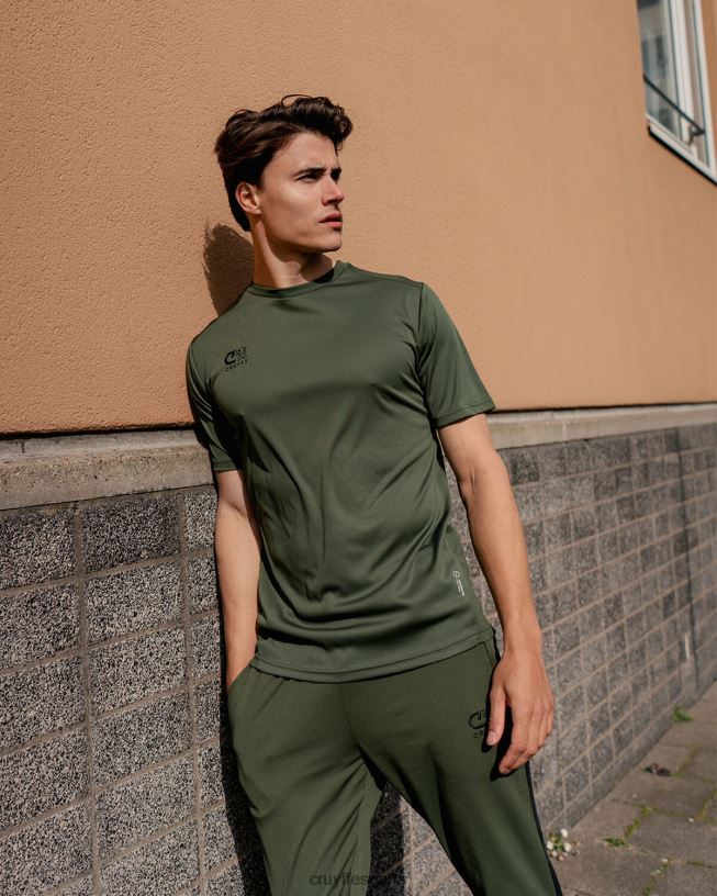 camisa de giro tecnológico Cruyff hombres verde/negro D6DNB631 camiseta