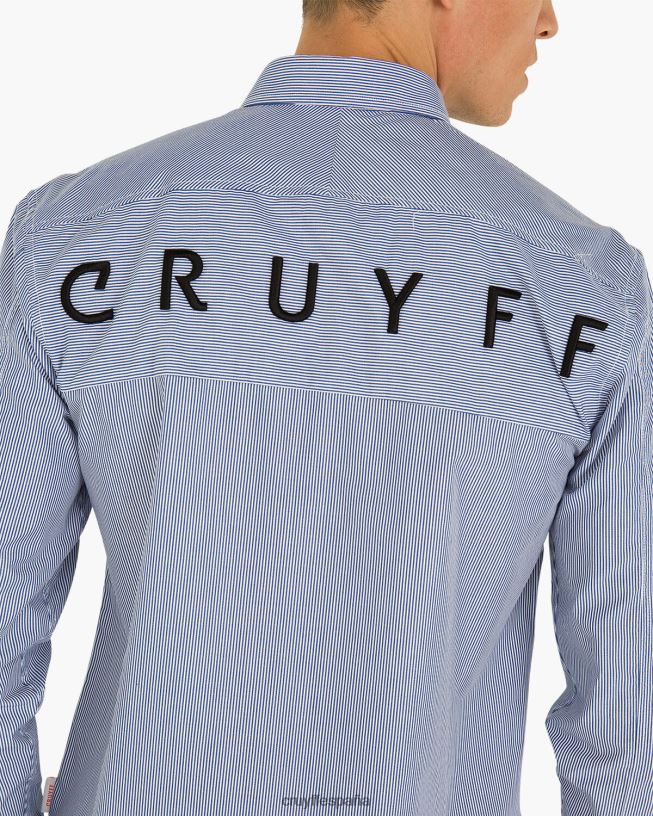 camisa rayas rey de aragón Cruyff hombres azul blanco D6DNB853 camisa