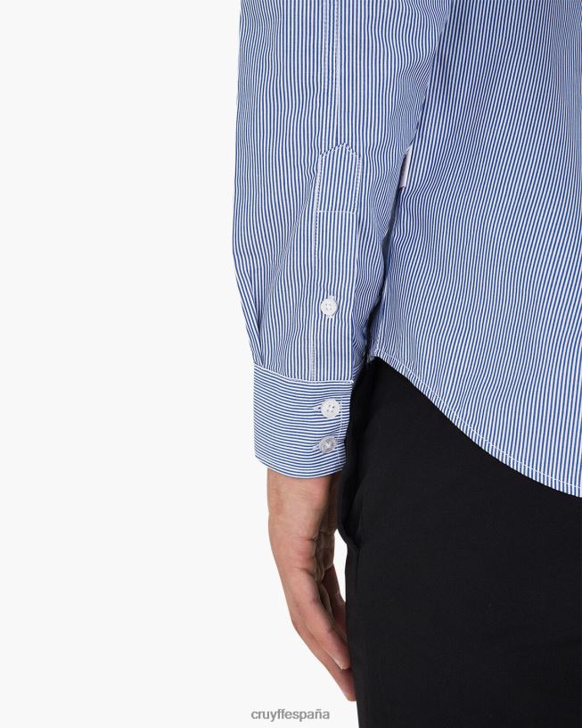 camisa rayas rey de aragón Cruyff hombres azul blanco D6DNB853 camisa