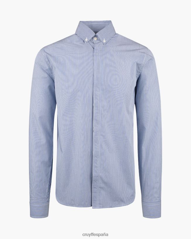 camisa rayas rey de aragón Cruyff hombres azul blanco D6DNB853 camisa