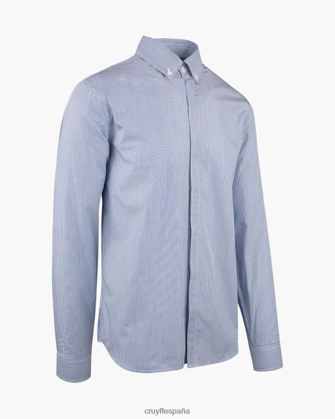 camisa rayas rey de aragón Cruyff hombres azul blanco D6DNB853 camisa