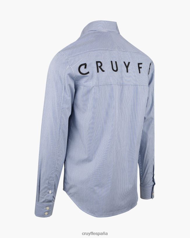 camisa rayas rey de aragón Cruyff hombres azul blanco D6DNB853 camisa