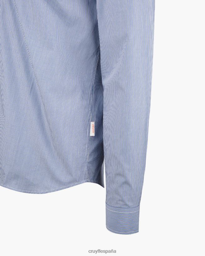 camisa rayas rey de aragón Cruyff hombres azul blanco D6DNB853 camisa