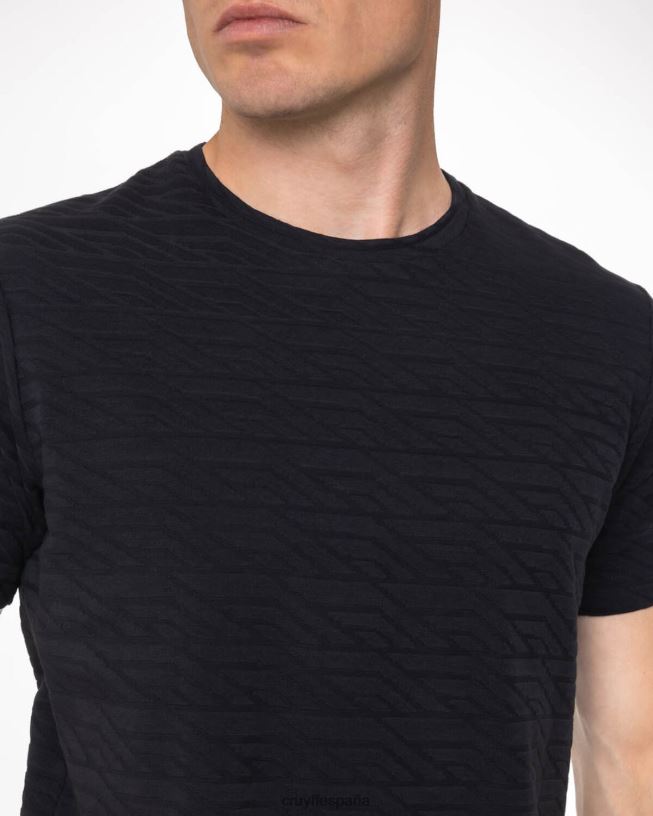 camiseta casco jacquard Cruyff hombres negro D6DNB503 camiseta