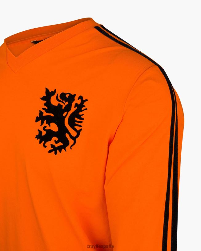 camiseta de la copa del mundo manga larga-95  poliéster/5  spandex Cruyff hombres naranja D6DNB786 camiseta