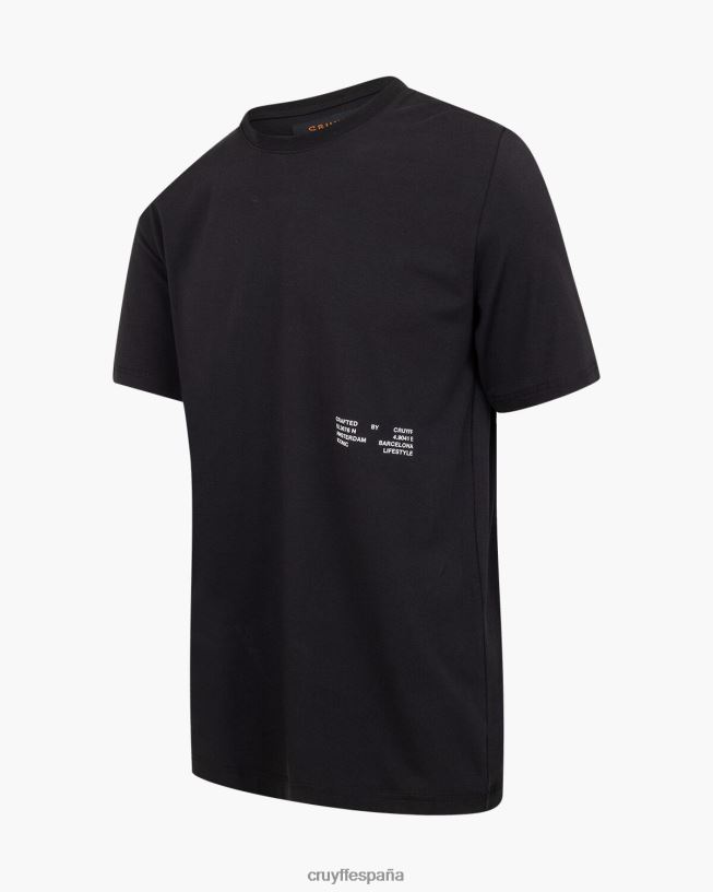 camiseta de mica Cruyff hombres negro D6DNB78 camiseta