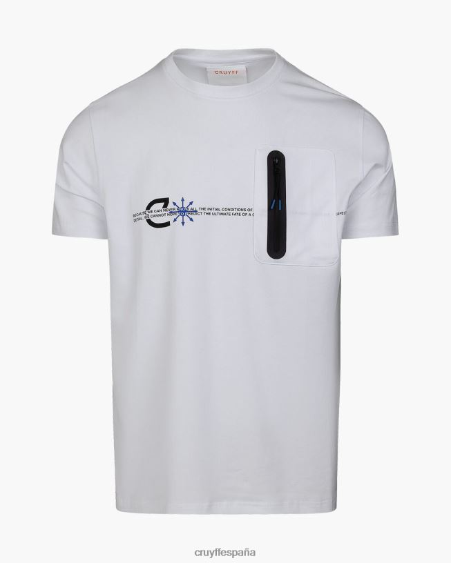 camiseta de rayos Cruyff hombres blanco D6DNB205 camiseta