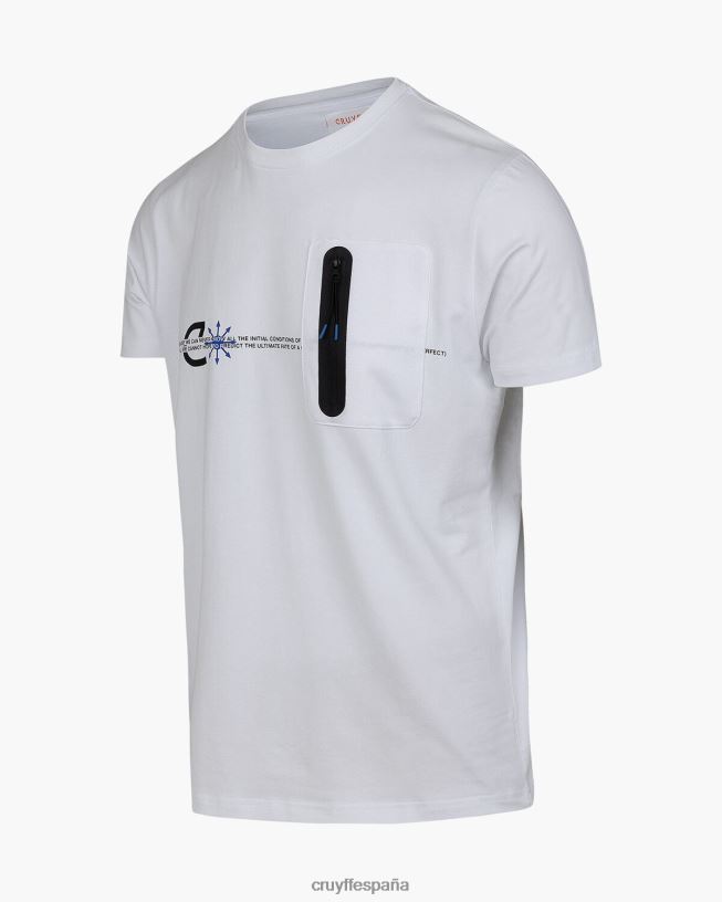 camiseta de rayos Cruyff hombres blanco D6DNB205 camiseta