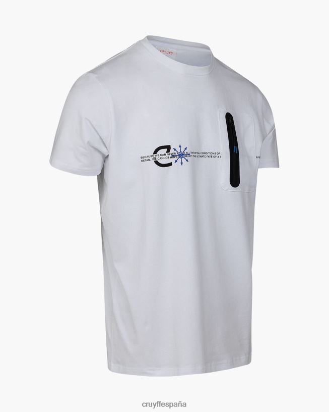camiseta de rayos Cruyff hombres blanco D6DNB205 camiseta