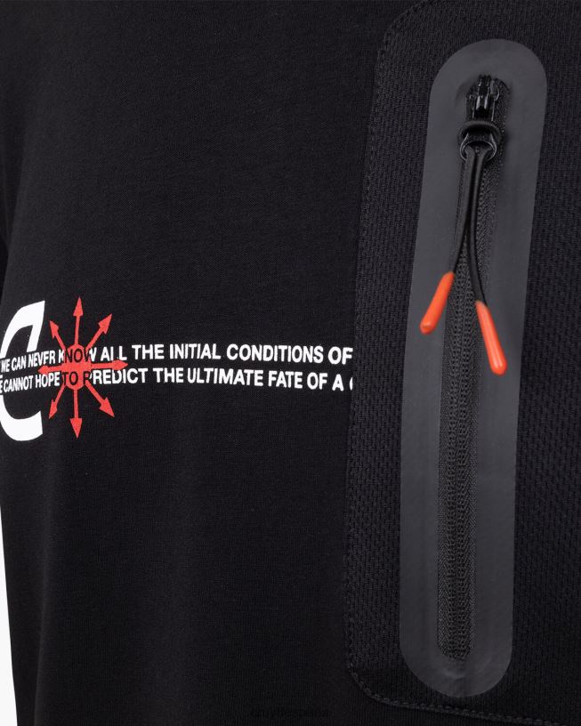 camiseta de rayos Cruyff hombres negro D6DNB213 camiseta