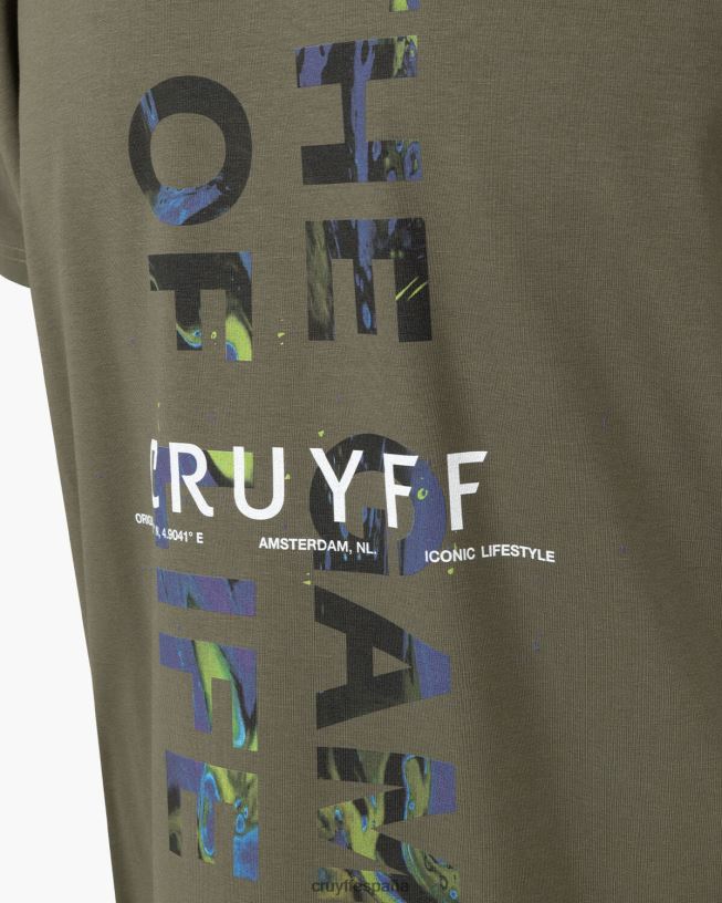 camiseta de rick Cruyff hombres ejercito verde D6DNB105 camiseta