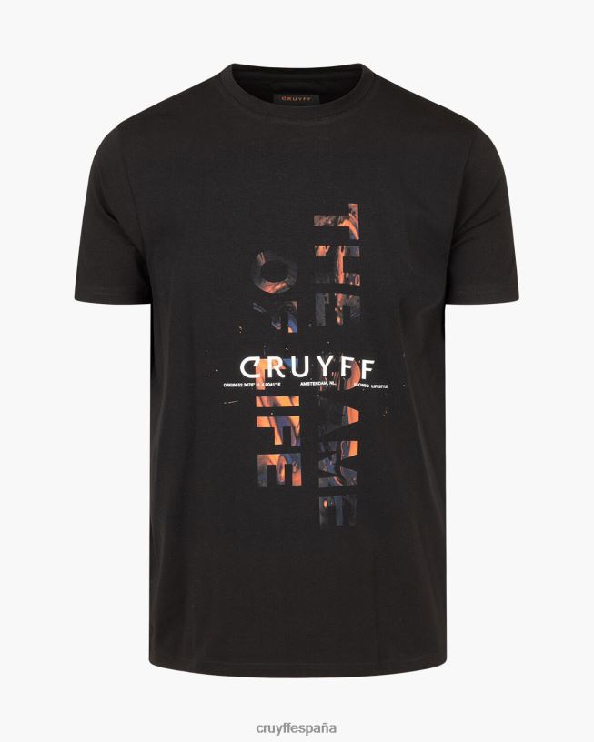 camiseta de rick Cruyff hombres negro D6DNB107 camiseta
