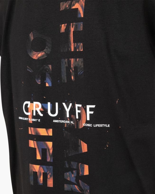 camiseta de rick Cruyff hombres negro D6DNB107 camiseta