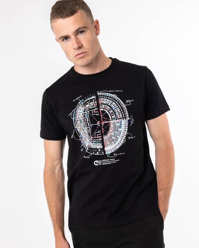 camiseta del estadio Cruyff hombres negro D6DNB1311 camiseta