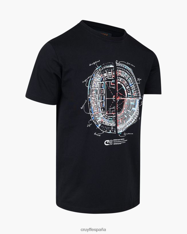 camiseta del estadio Cruyff hombres negro D6DNB1311 camiseta