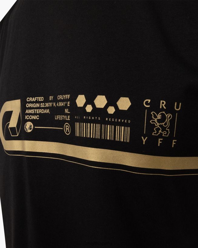 camiseta ezra Cruyff hombres oro negro D6DNB119 camiseta