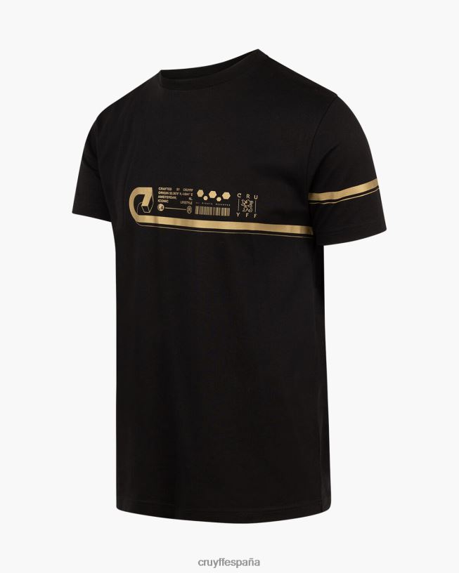 camiseta ezra Cruyff hombres oro negro D6DNB119 camiseta
