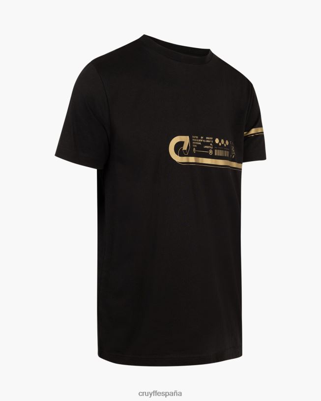 camiseta ezra Cruyff hombres oro negro D6DNB119 camiseta