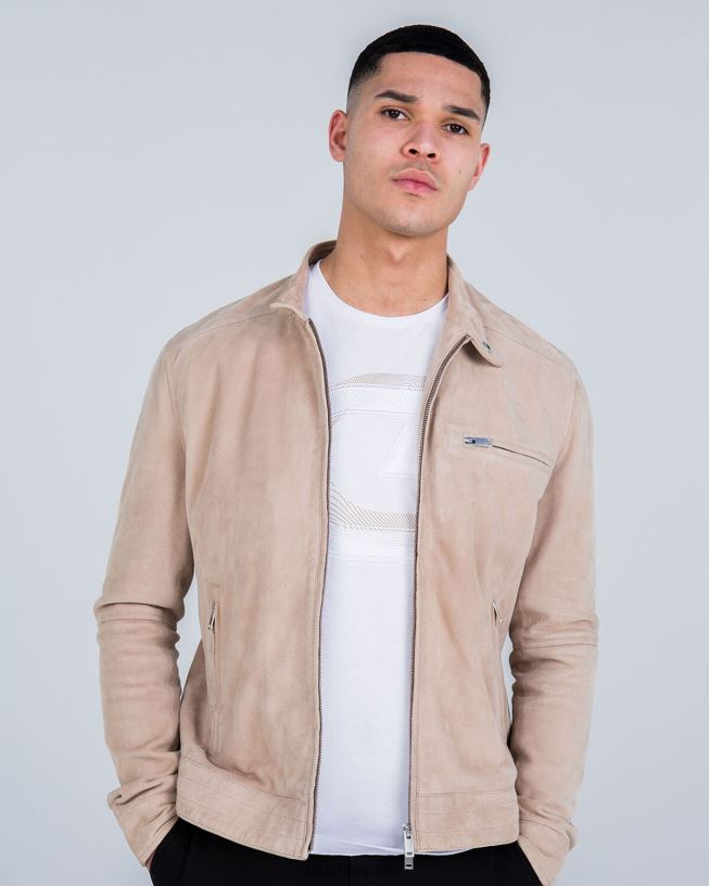 chaqueta biker de ante esteban Cruyff hombres crema D6DNB708 chaqueta