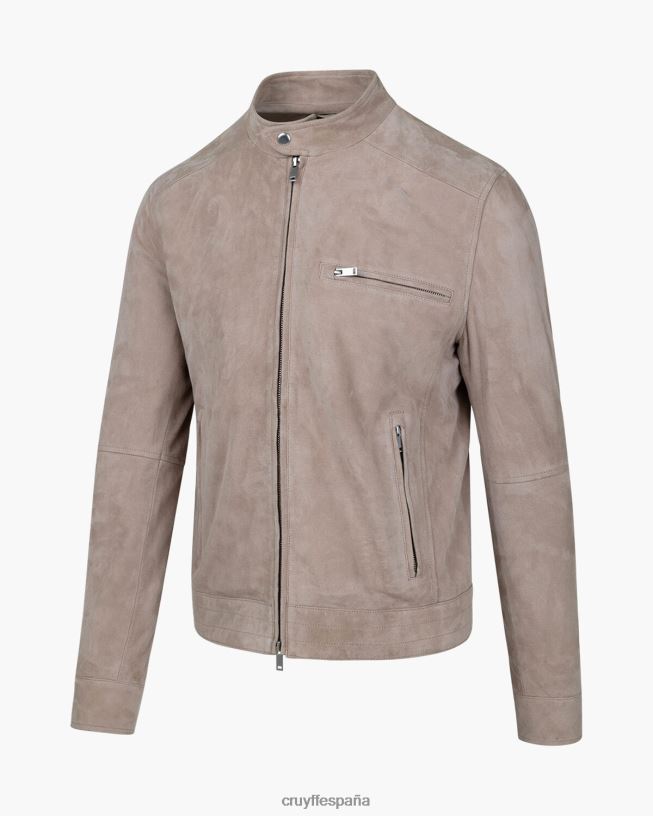 chaqueta biker de ante esteban Cruyff hombres crema D6DNB708 chaqueta