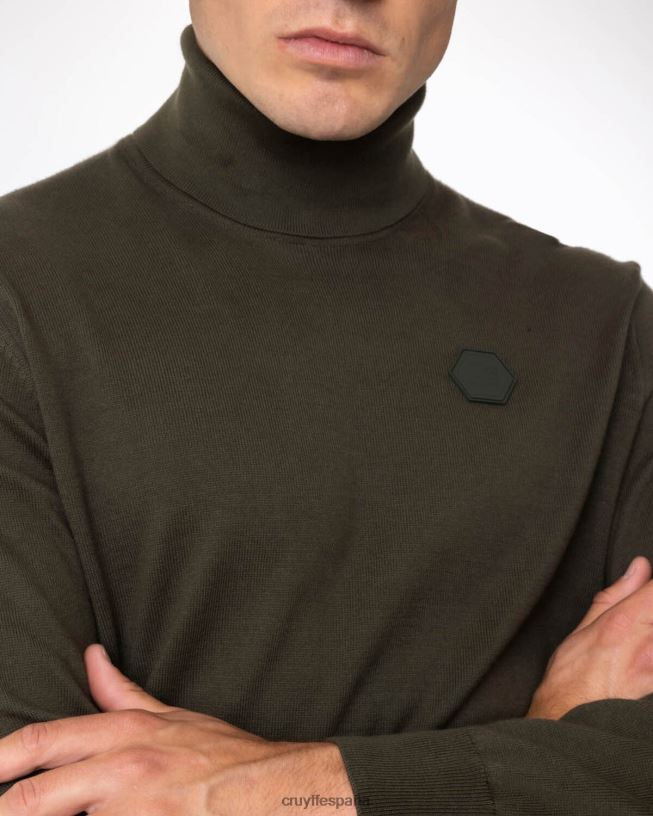 cuello de tortuga basco Cruyff hombres verde D6DNB351 suéter