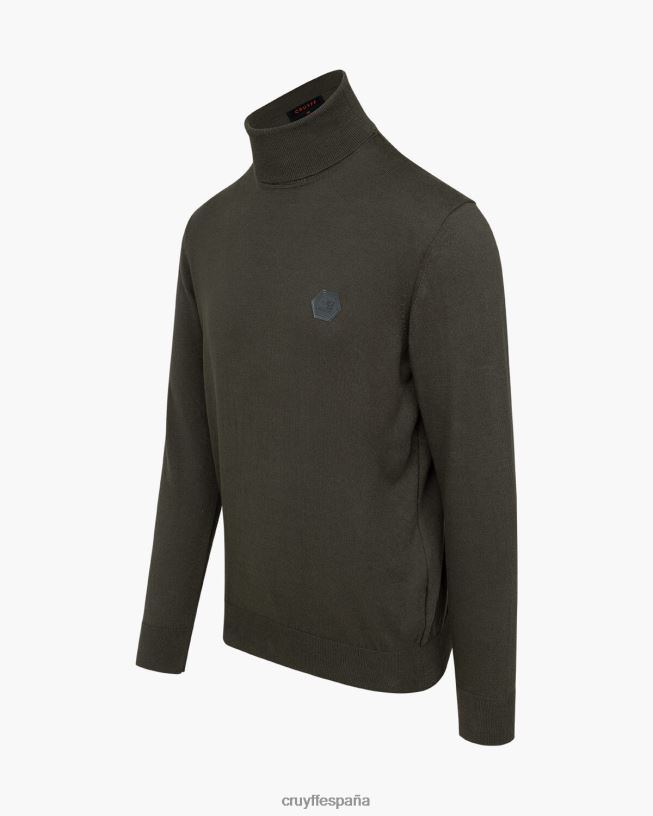 cuello de tortuga basco Cruyff hombres verde D6DNB351 suéter