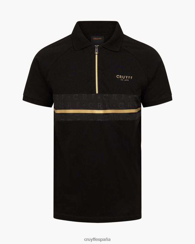 jake polo Cruyff hombres oro negro D6DNB25 camiseta