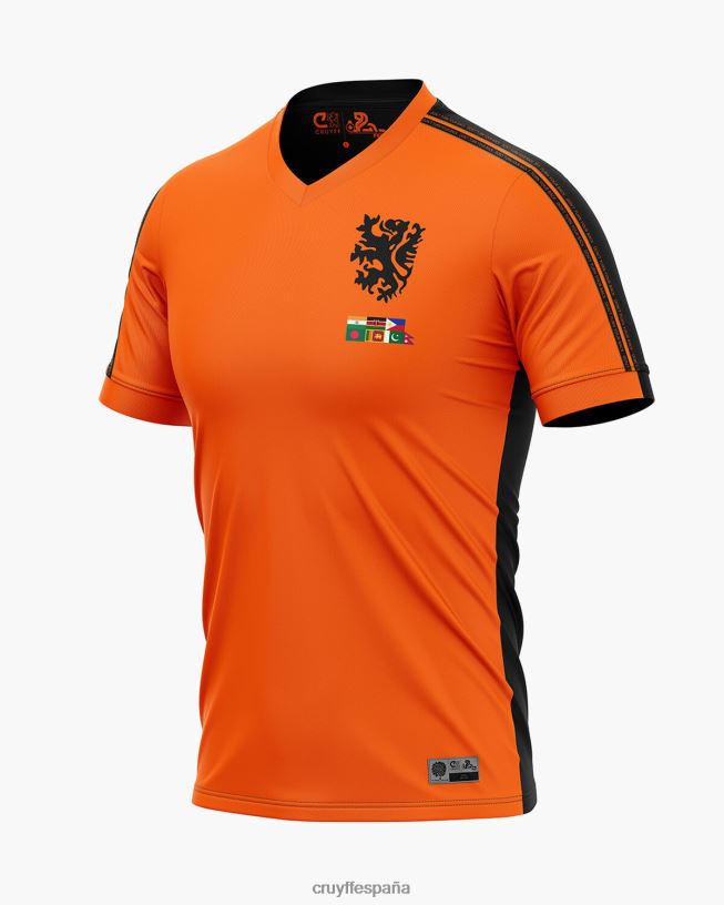 no le des la espalda wk tee Cruyff hombres naranja/negro D6DNB651 camiseta
