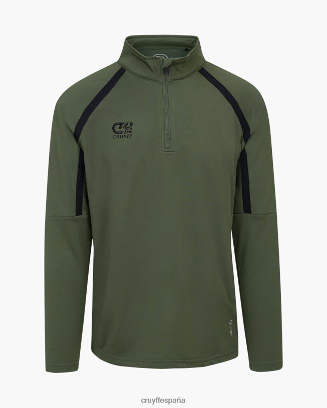 media cremallera con giro técnico Cruyff hombres verde/negro D6DNB662 sudadera
