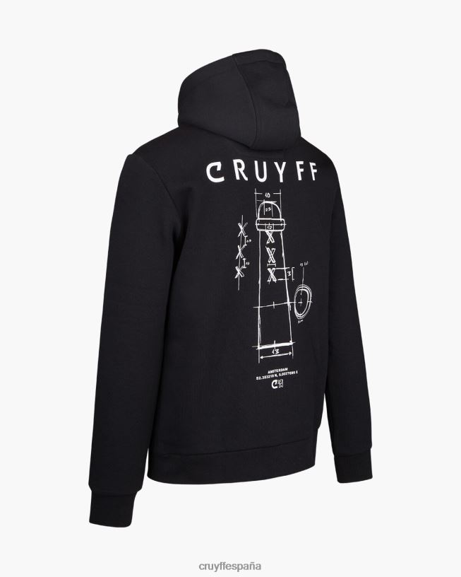 paquete de la ciudad con capucha ams Cruyff hombres negro D6DNB739 sudadera