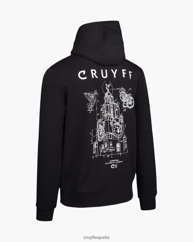 paquete de la ciudad sudadera con capucha liv Cruyff hombres negro D6DNB692 sudadera