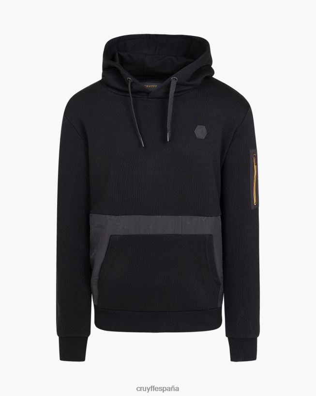 sudadera con capucha Cruyff hombres negro D6DNB407 sudadera