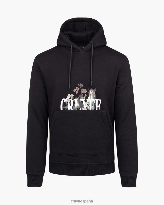 sudadera con capucha Cruyff hombres negro D6DNB658 sudadera