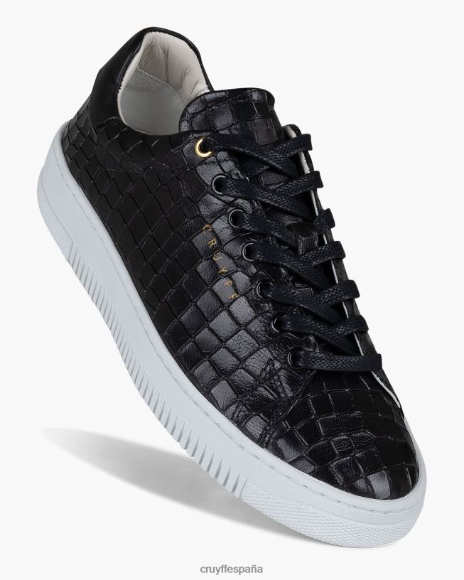 joan cuero croco Cruyff mujer negro D6DNB1059 zapatillas