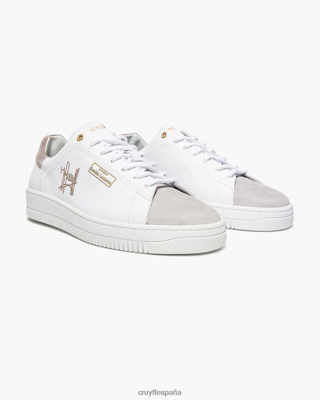 joan napa suave grabada con láser/nubuck suave Cruyff hombres blanco negro D6DNB909 zapatillas
