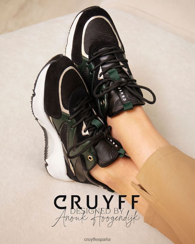 madina audaz Cruyff mujer verde negro D6DNB1035 zapatillas