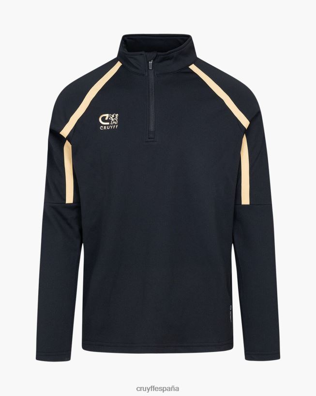 media cremallera con giro técnico Cruyff hombres oro negro D6DNB663 sudadera