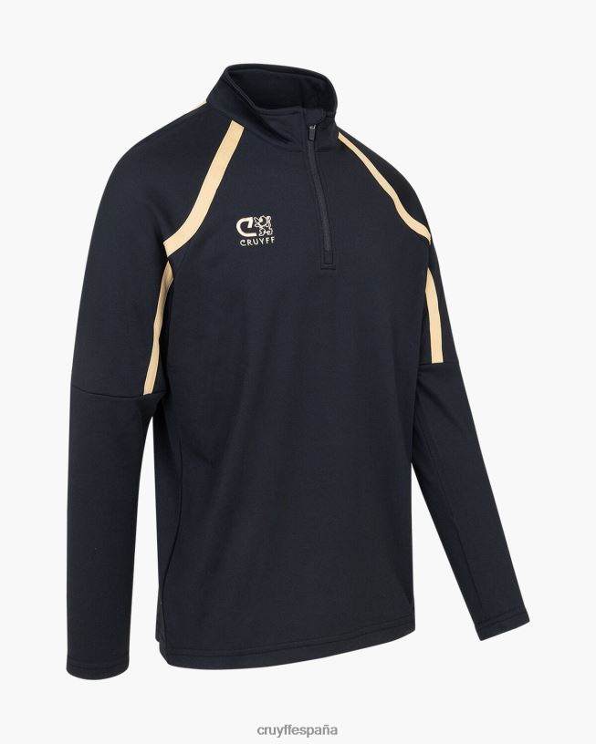 media cremallera con giro técnico Cruyff hombres oro negro D6DNB663 sudadera