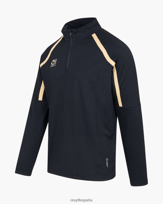 media cremallera con giro técnico Cruyff hombres oro negro D6DNB663 sudadera