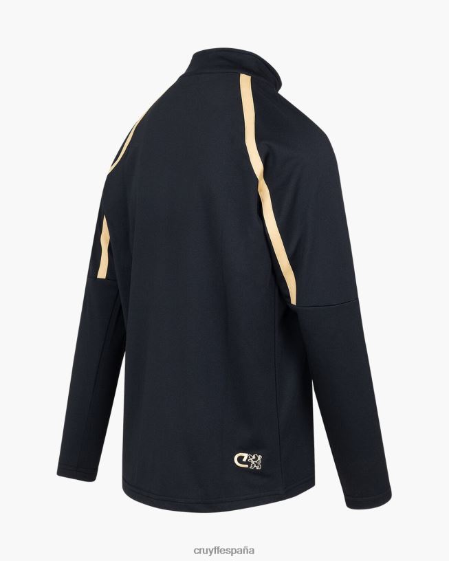 media cremallera con giro técnico Cruyff hombres oro negro D6DNB663 sudadera