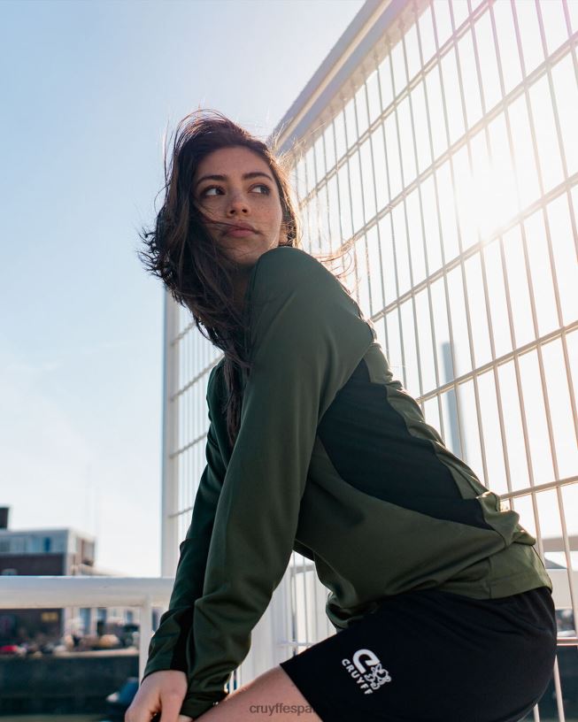 media cremallera con giro técnico Cruyff hombres verde/negro D6DNB662 sudadera