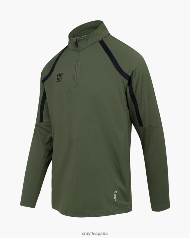 media cremallera con giro técnico Cruyff hombres verde/negro D6DNB662 sudadera