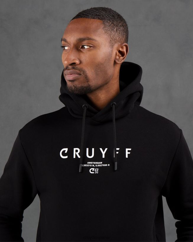 paquete de la ciudad con capucha ams Cruyff hombres negro D6DNB739 sudadera