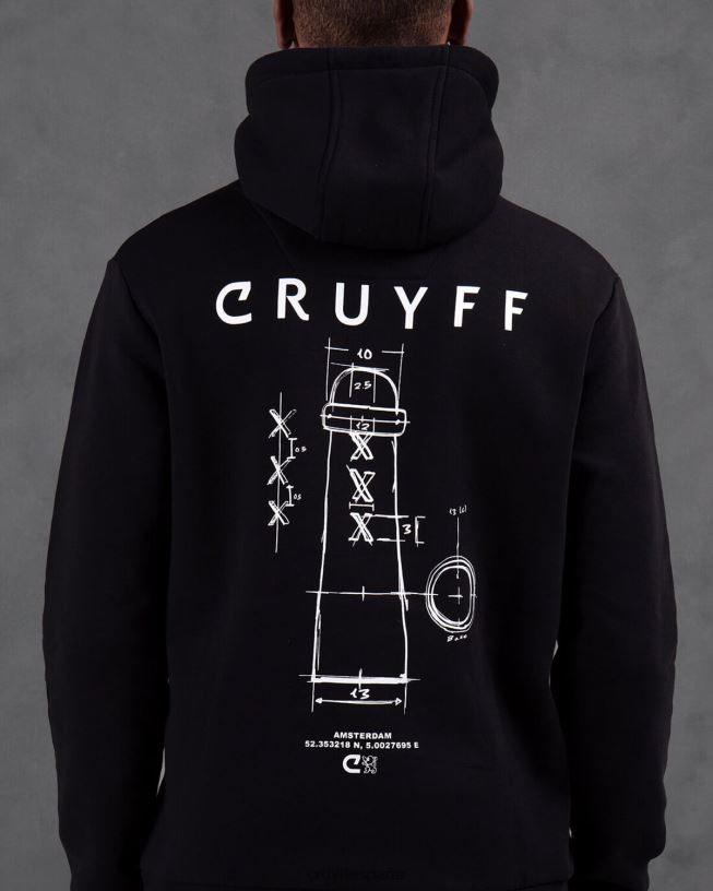 paquete de la ciudad con capucha ams Cruyff hombres negro D6DNB739 sudadera