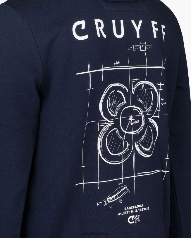 paquete de la ciudad sudadera con capucha bcn Cruyff hombres Armada D6DNB441 sudadera